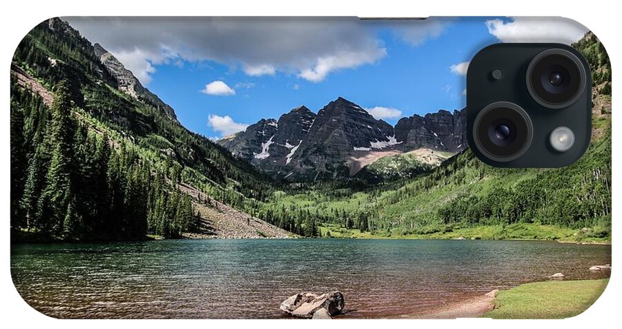 Maroon Bells iPhone Case featuring the photograph Maroon Bells Image Two by Veronica Batterson