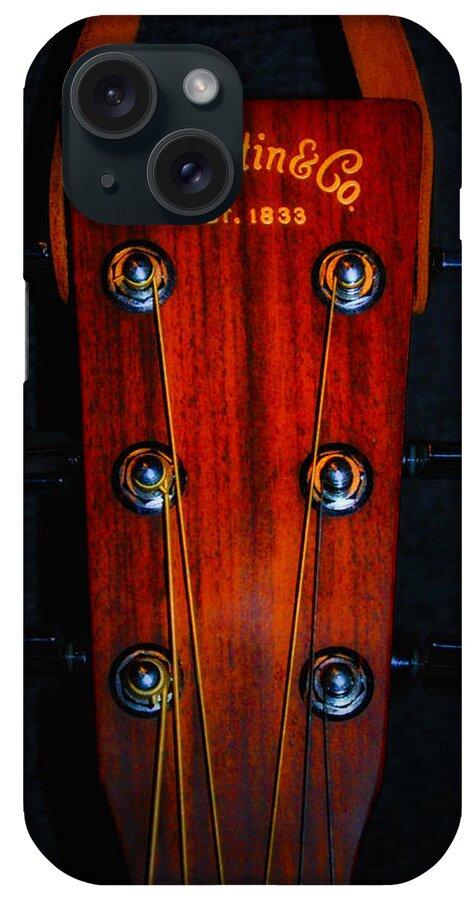 Martin iPhone Case featuring the photograph Martin and Co. Headstock by Bill Cannon