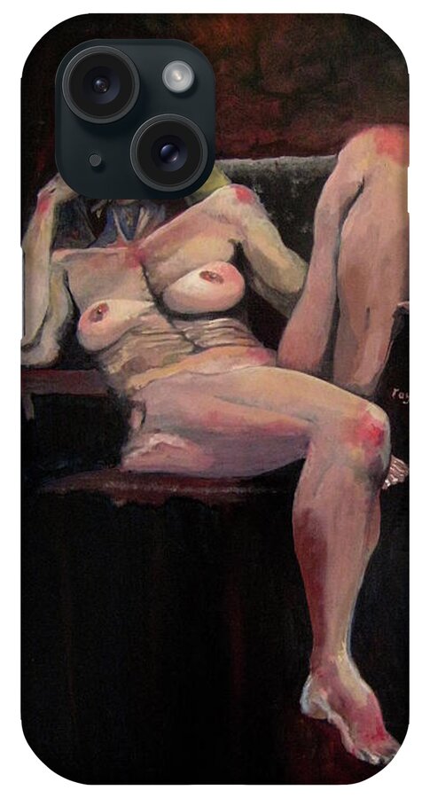 Nude iPhone Case featuring the painting Martine by Ray Agius