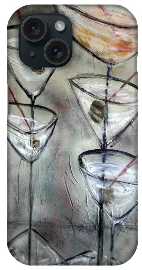  Still Life iPhone Case featuring the painting Martini Time by Chuck Gebhardt