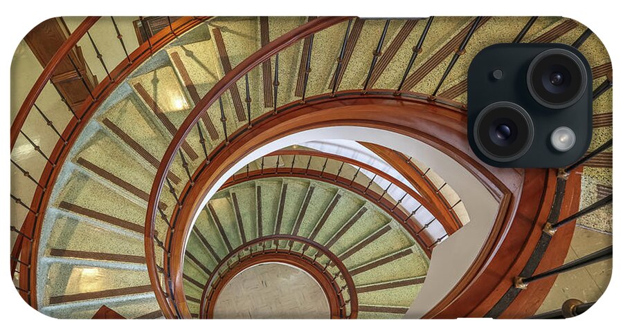 Ul iPhone Case featuring the photograph Marttin Hall Spiral Stairway by Gregory Daley MPSA