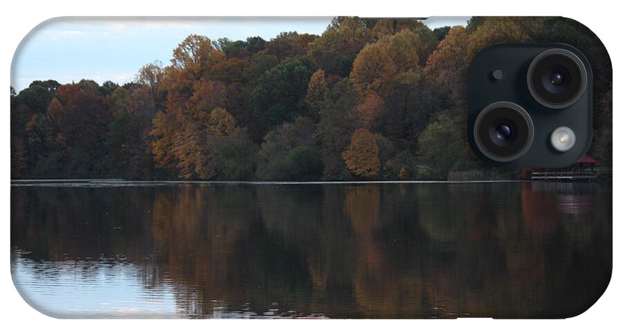 Maryland iPhone Case featuring the photograph Maryland Autumns - Lake Elkhorn - Red Roof by Ronald Reid