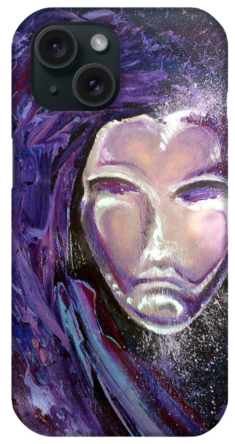 Mardi Gras iPhone Case featuring the painting Mask by Kevin Middleton