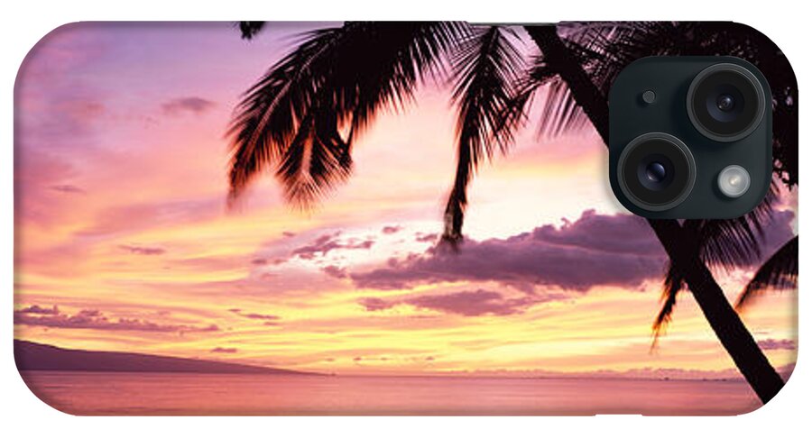 A47d iPhone Case featuring the photograph Maui Palms Sunset by Bill Schildge - Printscapes