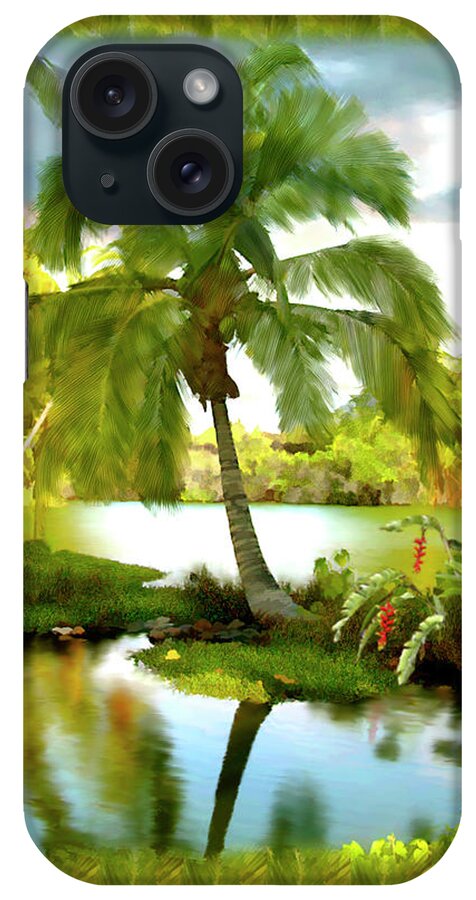 Hawaii iPhone Case featuring the photograph Mauna Lani Palm I by Kurt Van Wagner