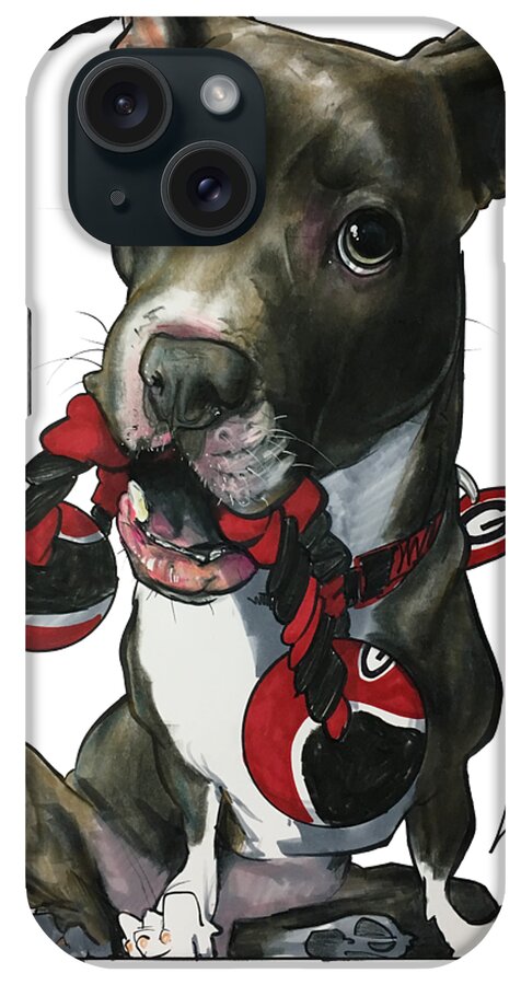 Pet Portrait iPhone Case featuring the drawing Mauras 3412 by John LaFree