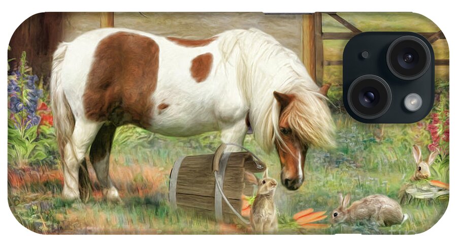 Shetland Pony iPhone Case featuring the digital art May I Share ? by Trudi Simmonds