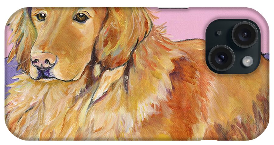 Golden Retriever iPhone Case featuring the painting Maya by Pat Saunders-White