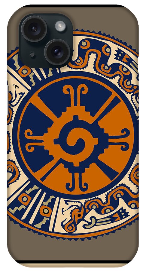 Hunab Ku iPhone Case featuring the digital art Mayan Hunab Ku Serpent by Vagabond Folk Art - Virginia Vivier