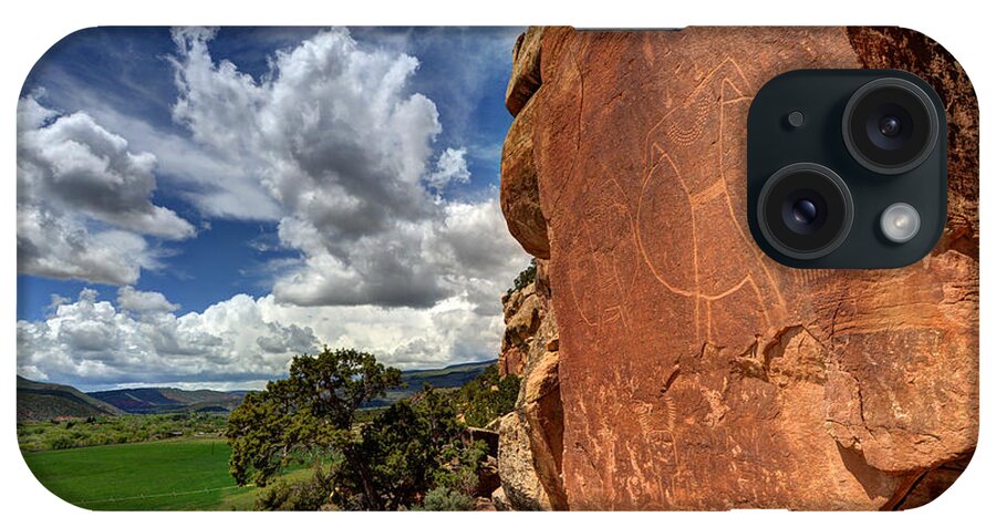 Petroglyph iPhone Case featuring the photograph McConkie Ranch Petroglyph 1 - Utah by Gary Whitton