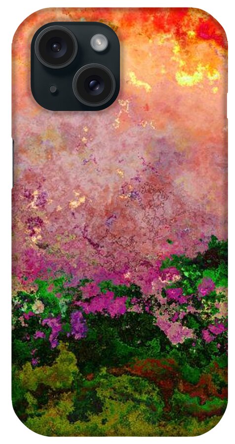 Abstract iPhone Case featuring the digital art Meadow Morning by Wendy J St Christopher
