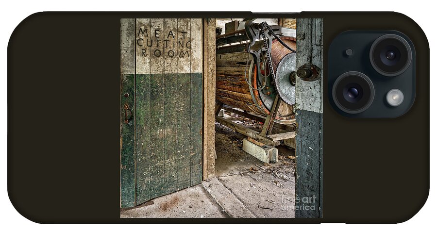 Waterside Woolen Mill iPhone Case featuring the photograph Meat cutting room by Izet Kapetanovic