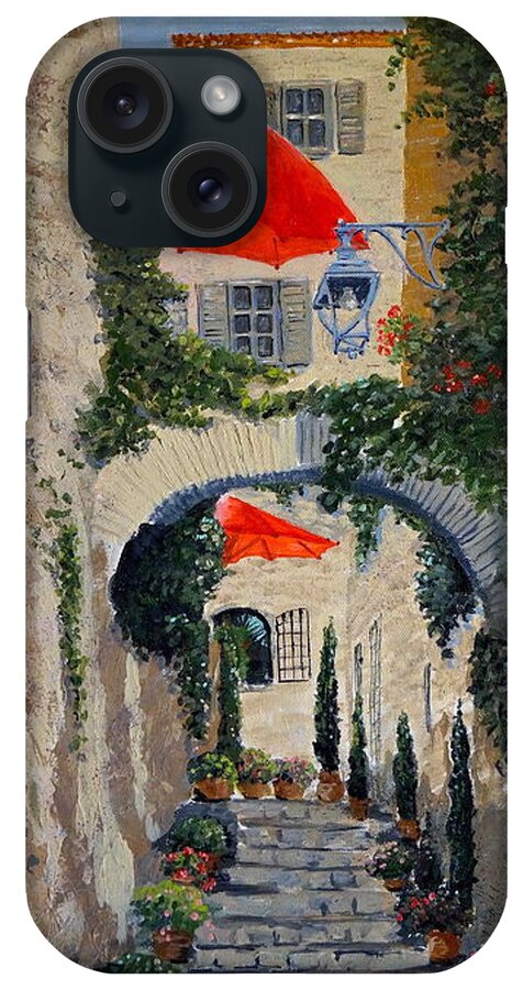 Steps iPhone Case featuring the painting Medieval Steps at St Paul de Vence by Marilyn Zalatan