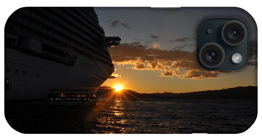 #celebrity Cruise Line iPhone Case featuring the photograph Mediterranean Sunset by Cornelia DeDona