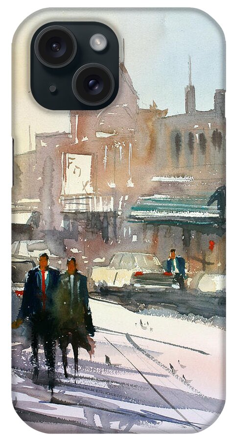 Ryan Radke iPhone Case featuring the painting Meet Me Downtown - Steven's Point by Ryan Radke