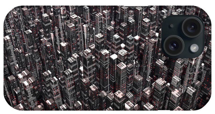 Buildings iPhone Case featuring the digital art Megalopolis by Walter Neal