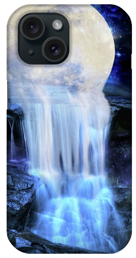 Moon iPhone Case featuring the digital art Melted moon by Lilia S