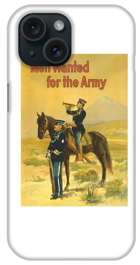 Army iPhone Case featuring the painting Men Wanted For The Army by War Is Hell Store