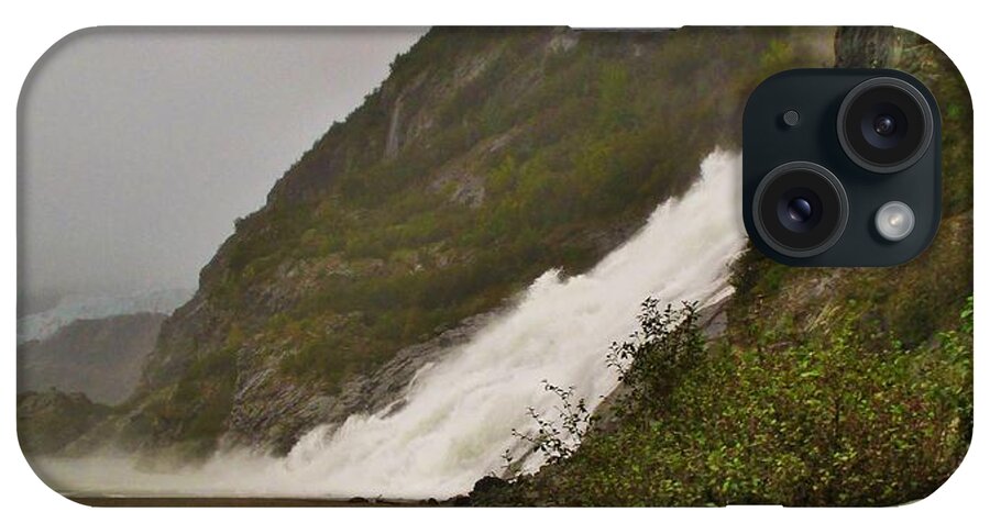 Waterfall iPhone Case featuring the photograph Mendenhall Glacier Park by Martin Cline