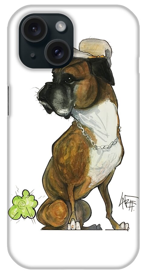 Pet Portrait iPhone Case featuring the drawing Menendez 3232 by John LaFree