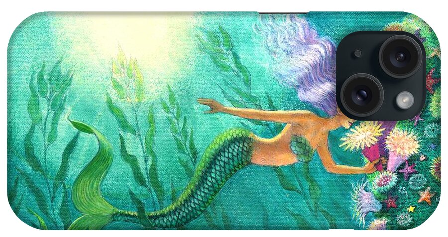 Mermaid Art iPhone Case featuring the painting Mermaid's Garden by Sue Halstenberg