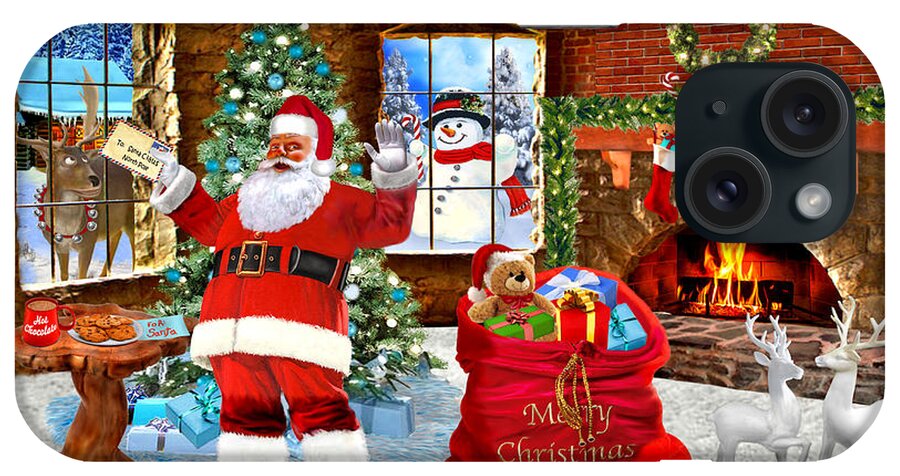 Santa iPhone Case featuring the digital art Merry Christmas From Santa by Glenn Holbrook