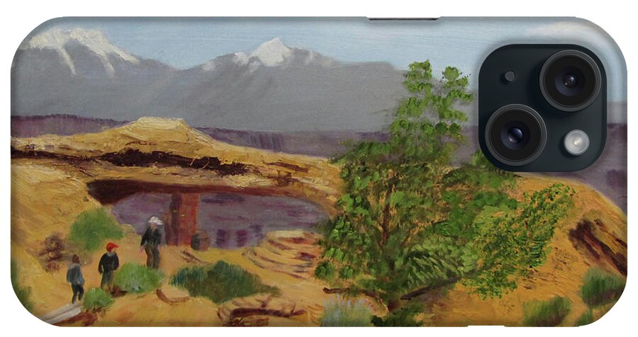 Mesa Arch iPhone Case featuring the painting Mesa Arch by Linda Feinberg