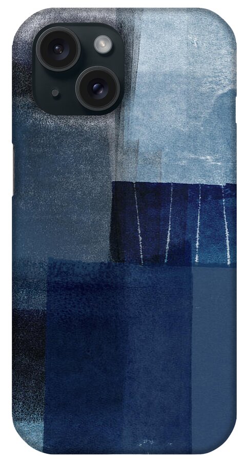 Blue iPhone Case featuring the mixed media Mestro 1- Abstract Art by Linda Woods by Linda Woods