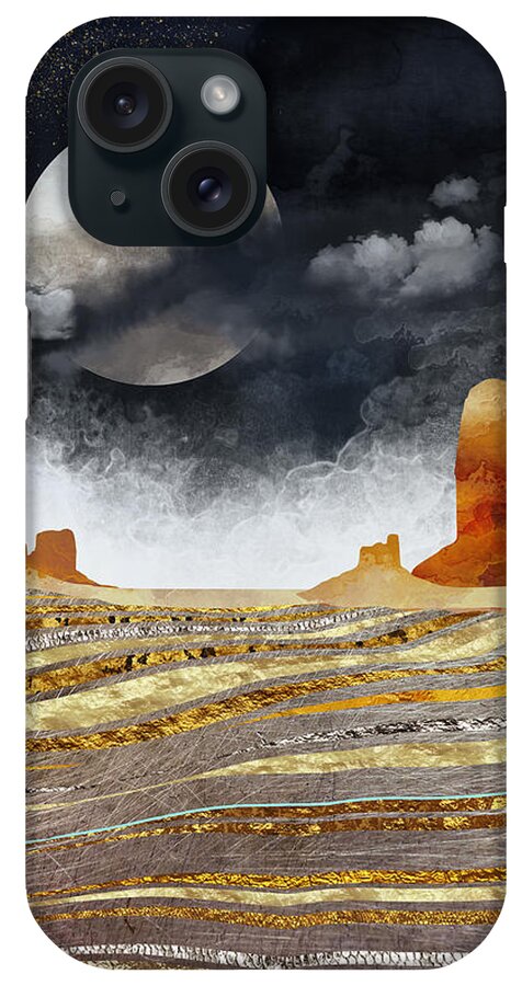 Desert iPhone Case featuring the digital art Metallic Desert by Spacefrog Designs