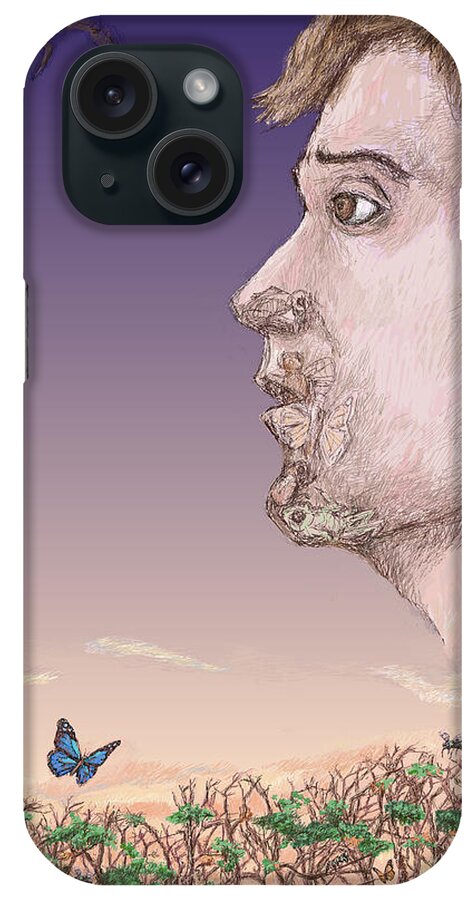  iPhone Case featuring the drawing Metamorphosed by Steve Breslow