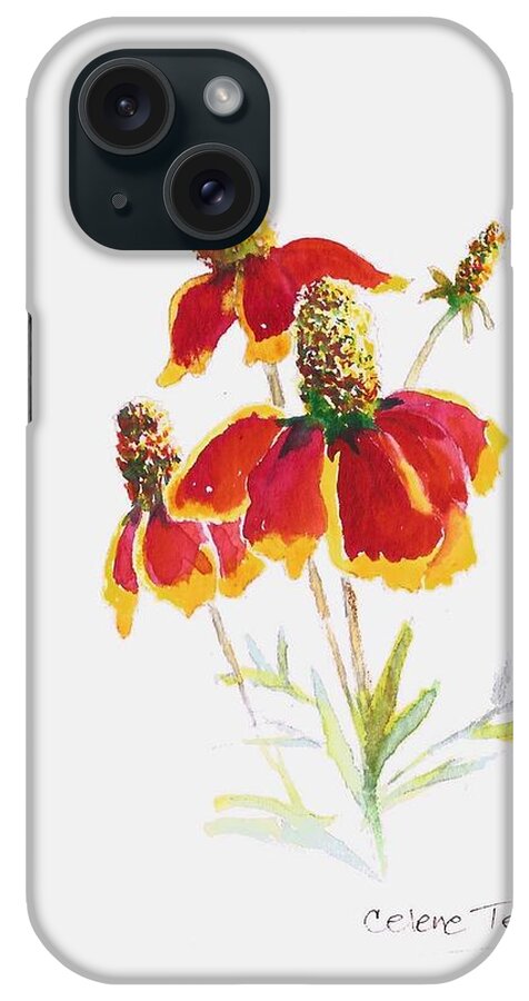 Wildflower iPhone Case featuring the painting Mexican Hat by Celene Terry