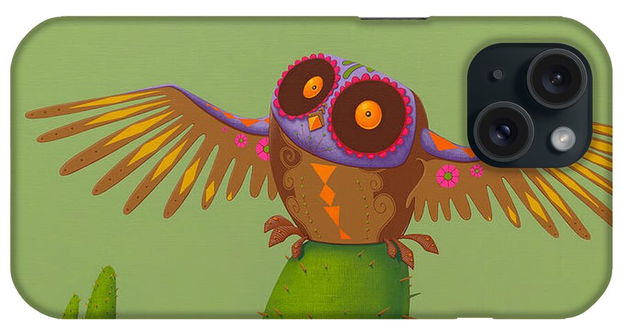 Owl iPhone Case featuring the painting Mexican owl by Jasper Oostland