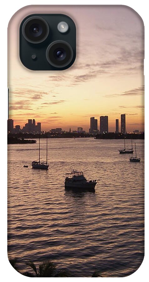 Miami iPhone Case featuring the photograph Miami Florida At Dusk by Phil Perkins