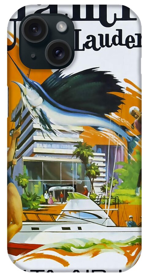 Delta Airlines iPhone Case featuring the mixed media Miami - Ft Lauderdale by David Wagner