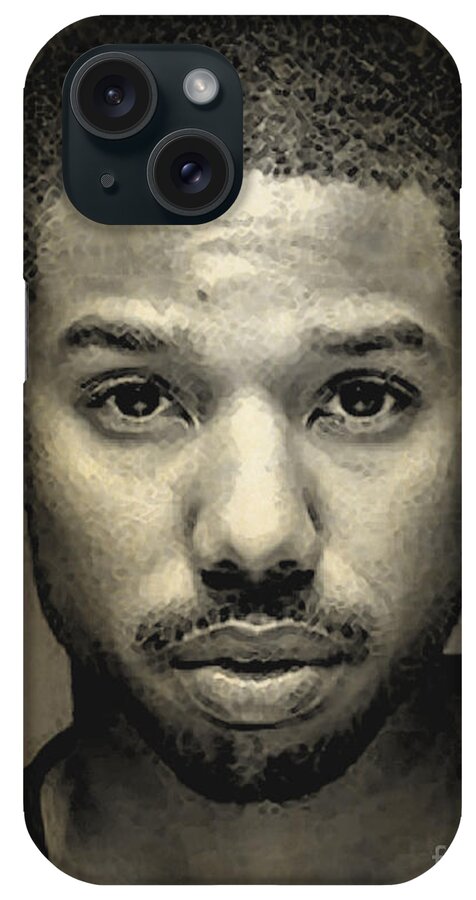 Faces iPhone Case featuring the digital art A Portrait of Michael B. Jordan by Walter Neal