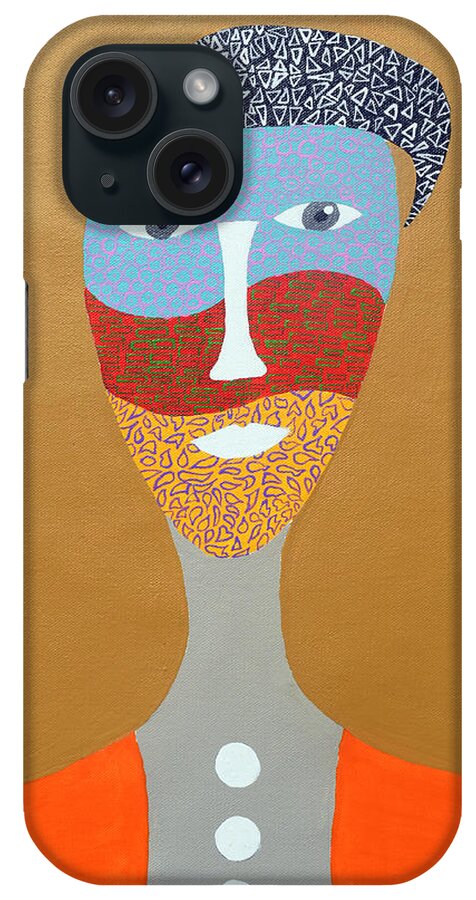 Portrait iPhone Case featuring the painting Michel by Sumit Mehndiratta