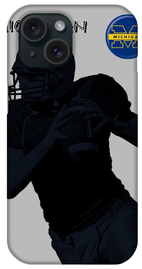 Football iPhone Case featuring the digital art Michigan Football by David Dehner