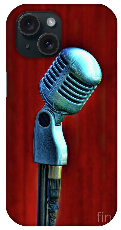 Microphone iPhone Case featuring the photograph Microphone by Jill Battaglia