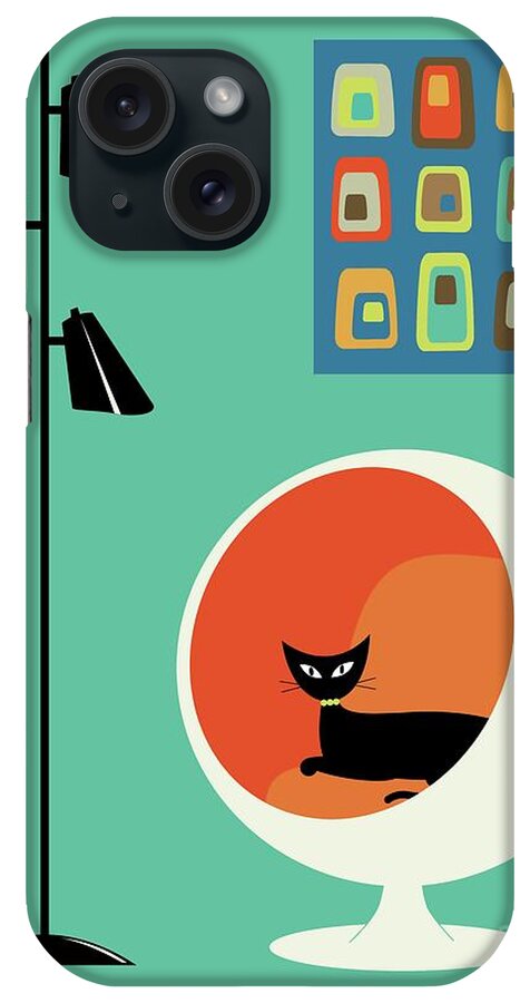 Cat iPhone Case featuring the digital art Mid Century Mini Oblongs by Donna Mibus