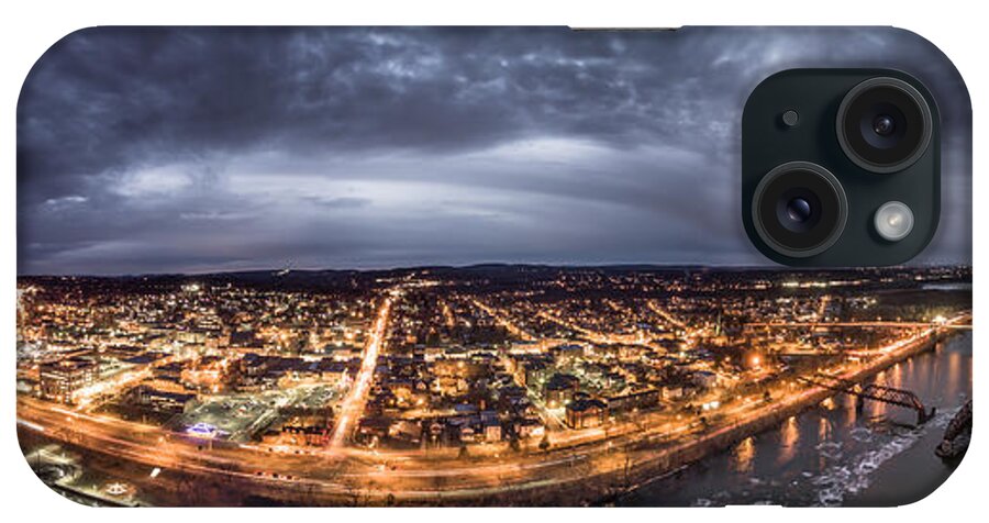 Middletown iPhone Case featuring the photograph Middletown Connecticut, Twilight Panorama by Mike Gearin