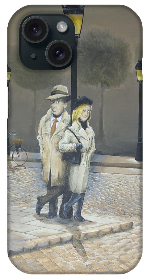 Midnight In Paris iPhone Case featuring the painting Midnight in Paris by Winton Bochanowicz