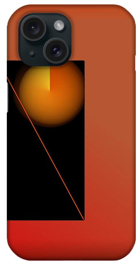 Abstract iPhone Case featuring the digital art Midnight Orange by John Krakora