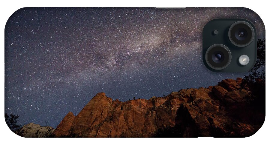 Milkyway iPhone Case featuring the photograph Milky Way Galaxy Over Zion Canyon by David Watkins