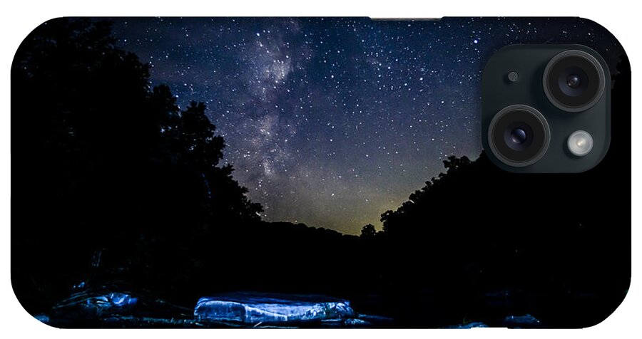 Stars iPhone Case featuring the photograph Milky Way over Baptizing Hole by Thomas R Fletcher