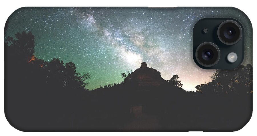 Milky Way iPhone Case featuring the photograph Milkyway over Bell Rock, Arizaon by Mati Krimerman