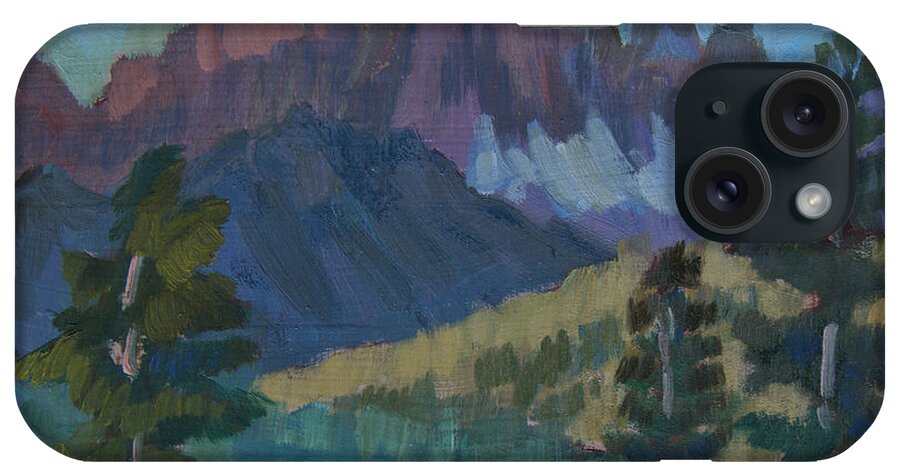 Sierra Nevadas iPhone Case featuring the painting Minarets Vista at Mammoth Mountain by Diane McClary