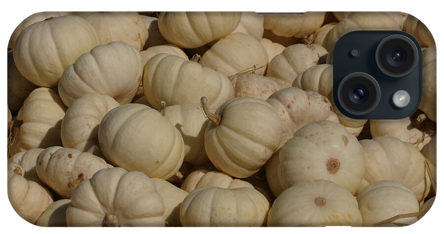 White iPhone Case featuring the photograph Mini White Pumpkins by Jeff Floyd CA