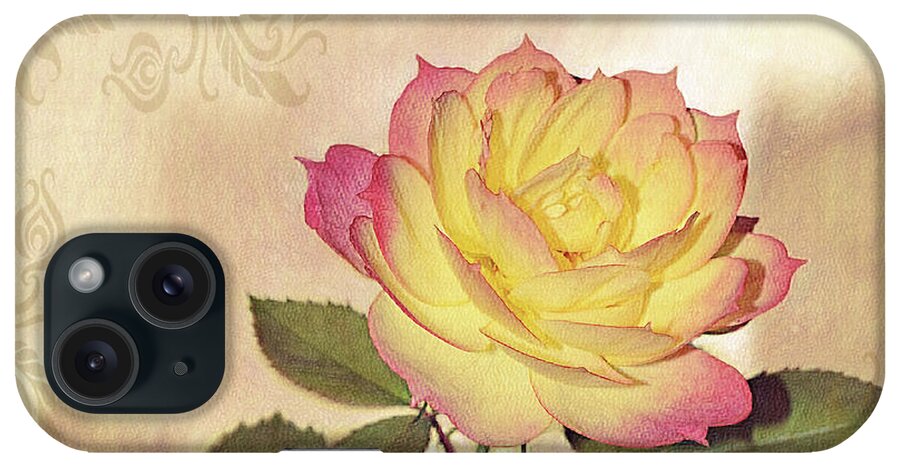 Miniature Rose iPhone Case featuring the photograph Miniature Rose Vintage Style by Kaye Menner by Kaye Menner