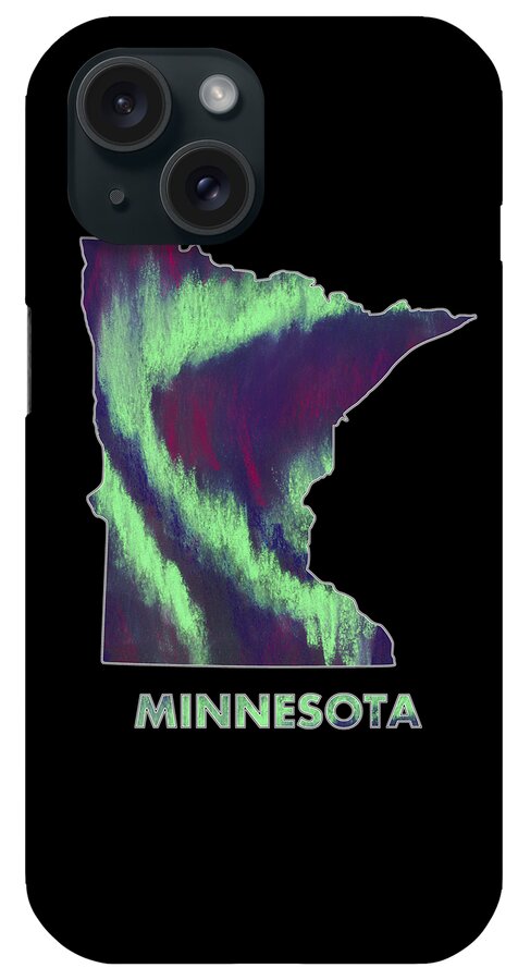 Minnesota iPhone Case featuring the digital art Minnesota - Northern Lights - Aurora Hunters by Anastasiya Malakhova
