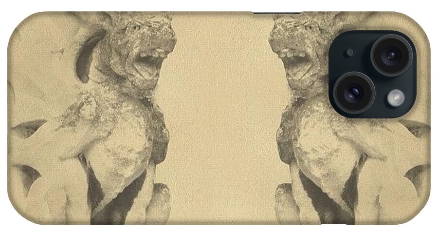 Rcspics iPhone Case featuring the photograph Mirrored Gargoyles by Dave Edens